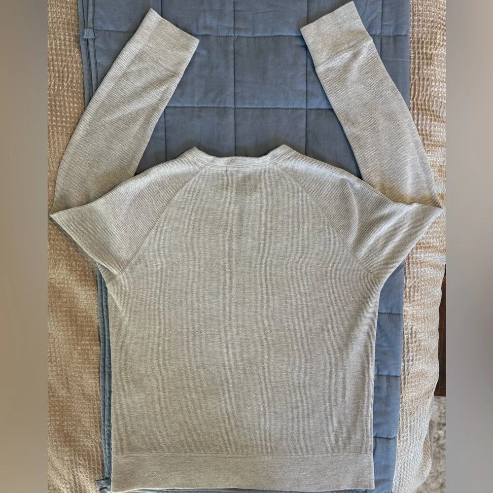 Banana Republic Heather Gray Crewneck Sweatshirt Mens M Textured Cotton